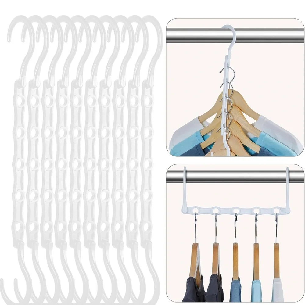 Set (12) of White Closet Hanger Connectors